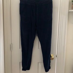 Free people navy blue velour joggers